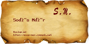 Soós Mór névjegykártya